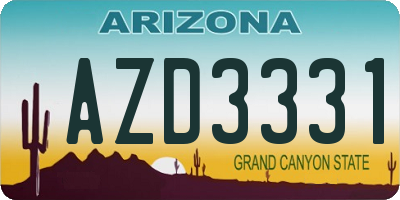 AZ license plate AZD3331