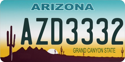 AZ license plate AZD3332