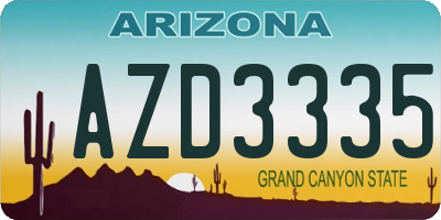 AZ license plate AZD3335