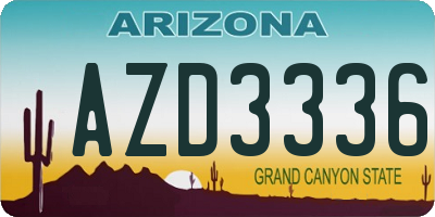AZ license plate AZD3336