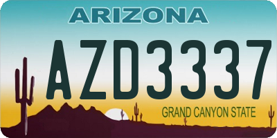 AZ license plate AZD3337