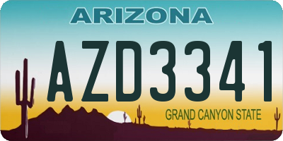 AZ license plate AZD3341