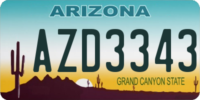 AZ license plate AZD3343