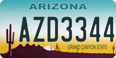AZ license plate AZD3344