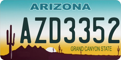 AZ license plate AZD3352