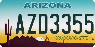 AZ license plate AZD3355