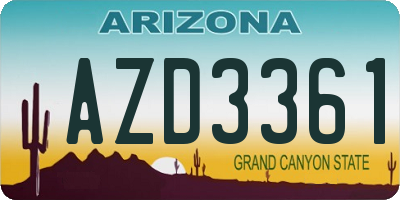 AZ license plate AZD3361