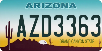 AZ license plate AZD3363