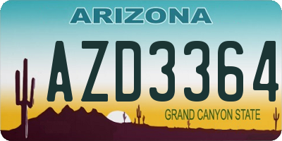AZ license plate AZD3364