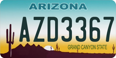 AZ license plate AZD3367