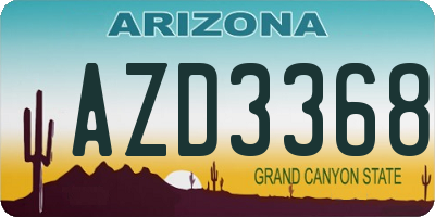 AZ license plate AZD3368