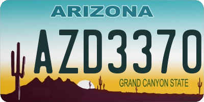 AZ license plate AZD3370