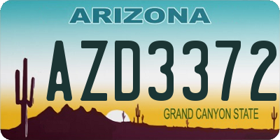 AZ license plate AZD3372