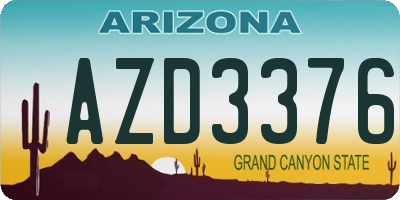 AZ license plate AZD3376
