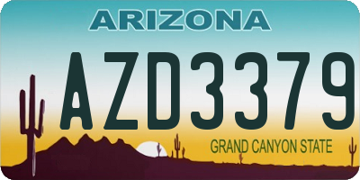 AZ license plate AZD3379