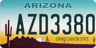 AZ license plate AZD3380