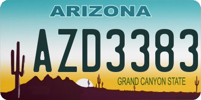 AZ license plate AZD3383
