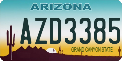 AZ license plate AZD3385
