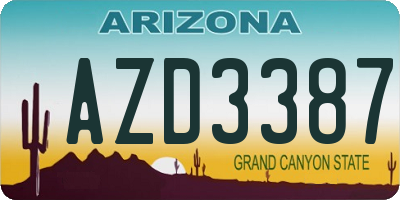 AZ license plate AZD3387