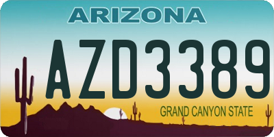 AZ license plate AZD3389