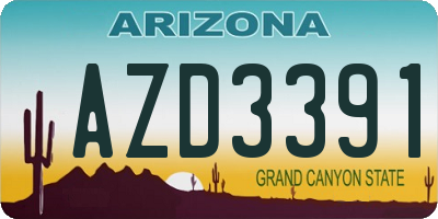 AZ license plate AZD3391
