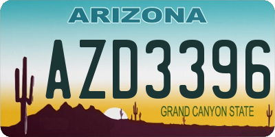 AZ license plate AZD3396