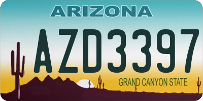 AZ license plate AZD3397