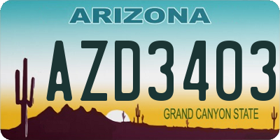 AZ license plate AZD3403