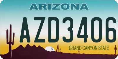 AZ license plate AZD3406