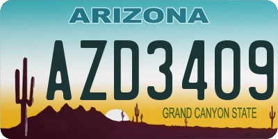 AZ license plate AZD3409