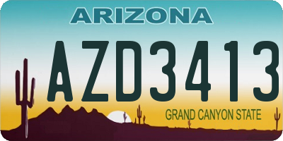 AZ license plate AZD3413