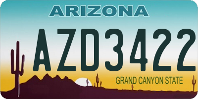 AZ license plate AZD3422