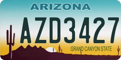 AZ license plate AZD3427
