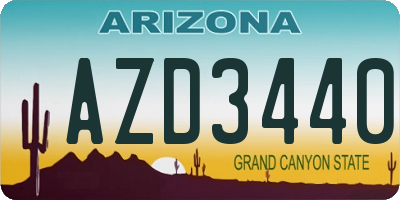 AZ license plate AZD3440