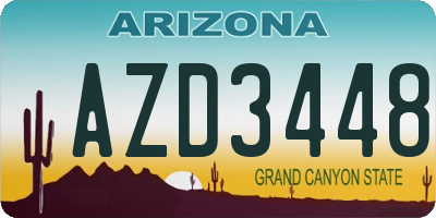 AZ license plate AZD3448