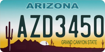 AZ license plate AZD3450