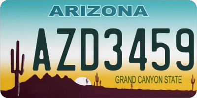 AZ license plate AZD3459