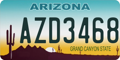 AZ license plate AZD3468