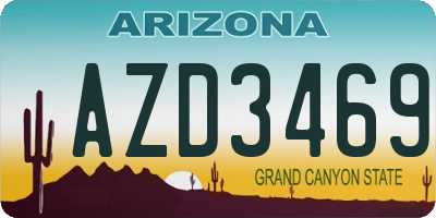 AZ license plate AZD3469