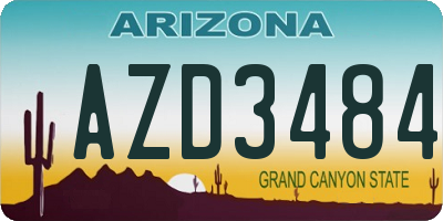 AZ license plate AZD3484