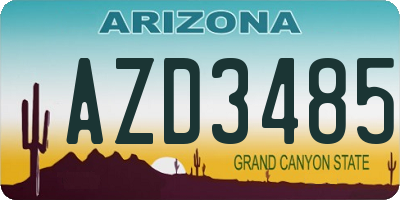 AZ license plate AZD3485