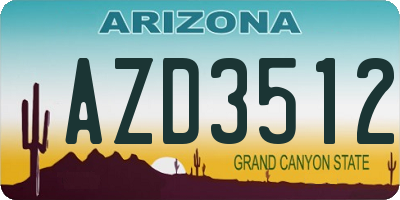 AZ license plate AZD3512