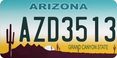 AZ license plate AZD3513