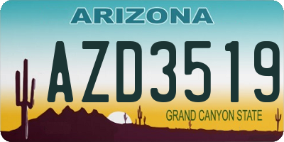 AZ license plate AZD3519