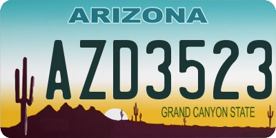 AZ license plate AZD3523