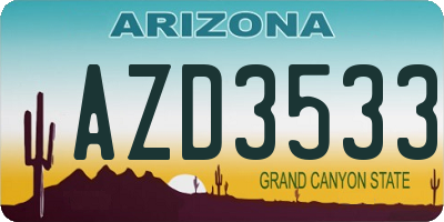 AZ license plate AZD3533