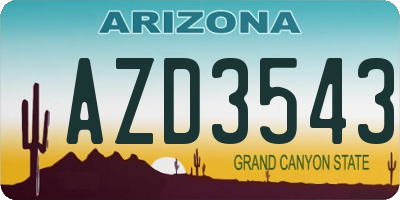 AZ license plate AZD3543