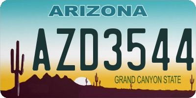 AZ license plate AZD3544
