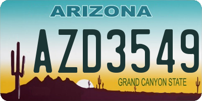 AZ license plate AZD3549
