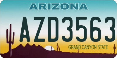 AZ license plate AZD3563